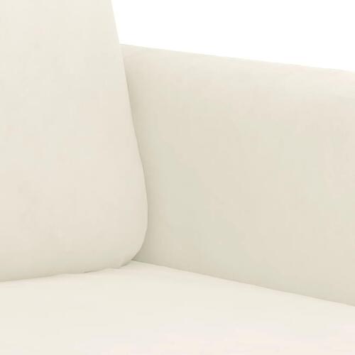 2 personers sofa med puder velour cremefarvet