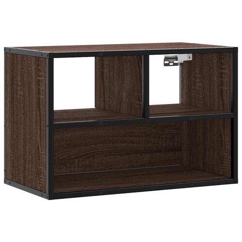 Tv-bord 60x31x39,5 cm konstrueret træ og metal brunt eg