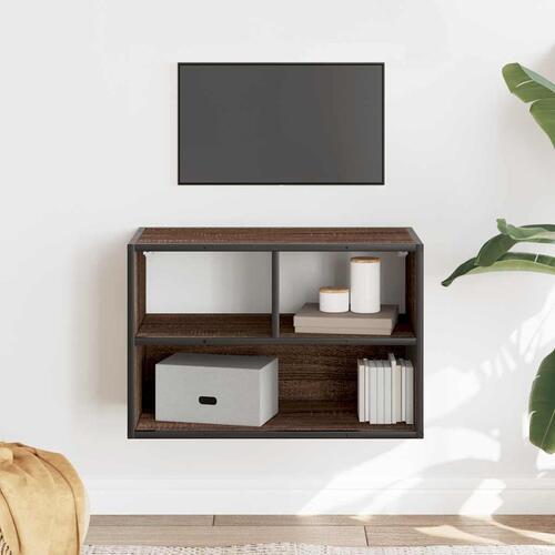 Tv-bord 60x31x39,5 cm konstrueret træ og metal brunt eg