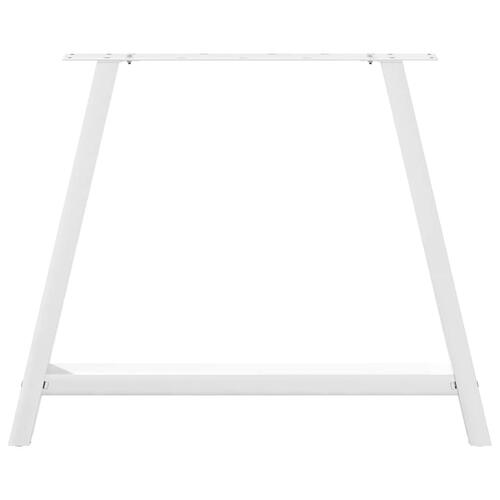 Sofabordben A-formet 2 stk 100x(72-73) cm stål hvid