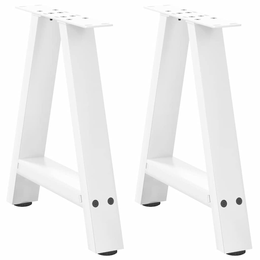 Sofabordben A-formet 2 stk 50x(42-43) cm stål hvid