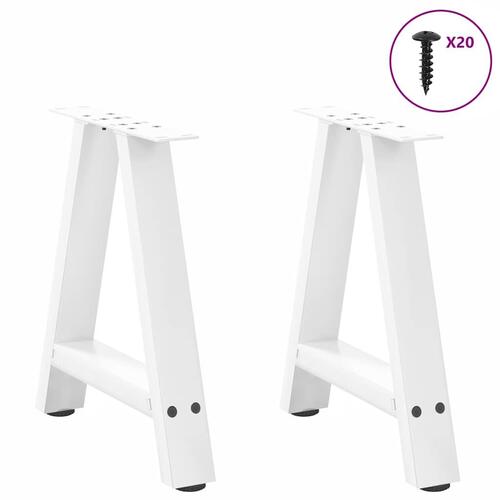 Sofabordben A-formet 2 stk 50x(42-43) cm stål hvid