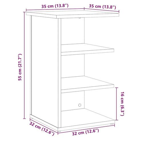 Skænk 35x35x55 cm konstrueret træ antikt træ