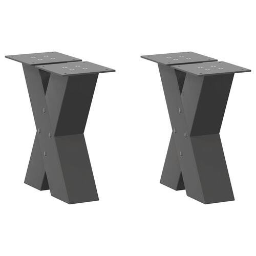 Sofabordben X-formet 2 stk 40x(30-31) cm stål antracitgrå