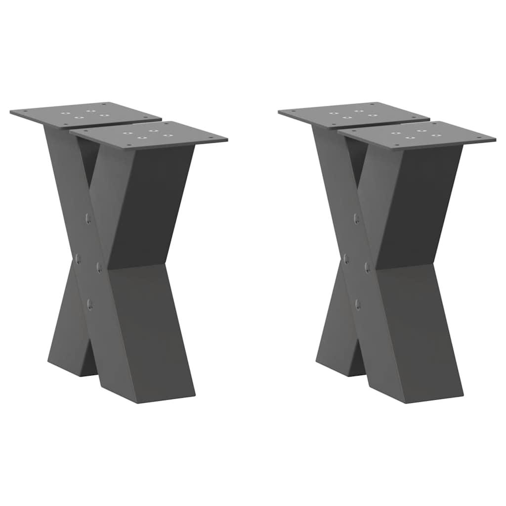 Sofabordben X-formet 2 stk 40x(30-31) cm stål antracitgrå