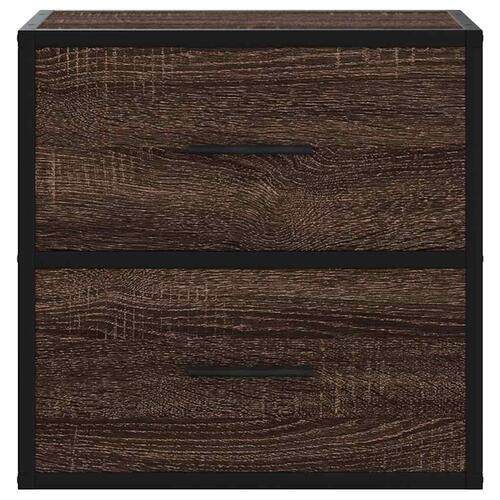 Væghængte sengeborde 2 stk. 40x31x39,5 cm brun egetræsfarve