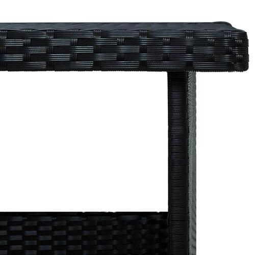 Loungesæt til haven 6 dele med hynder polyrattan sort