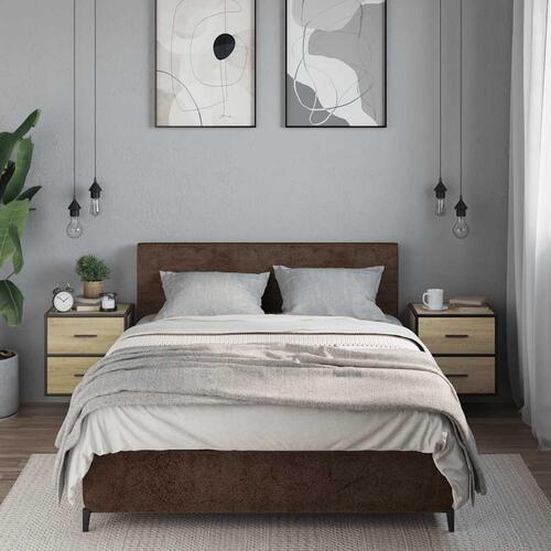 Væghængte sengeborde 2 stk. 40x31x39,5 cm sonoma-eg