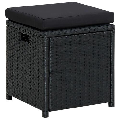 Loungesæt til haven 6 dele med hynder polyrattan sort