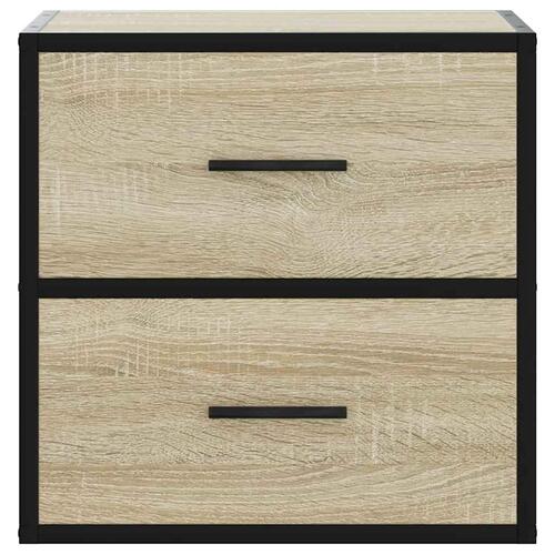 Væghængte sengeborde 2 stk. 40x31x39,5 cm sonoma-eg