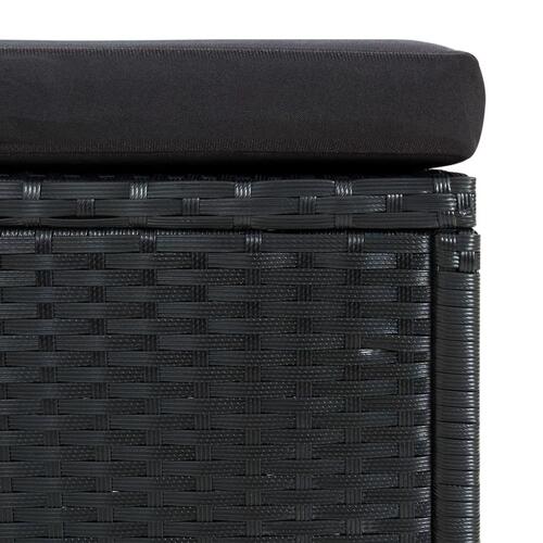 Loungesæt til haven 6 dele med hynder polyrattan sort