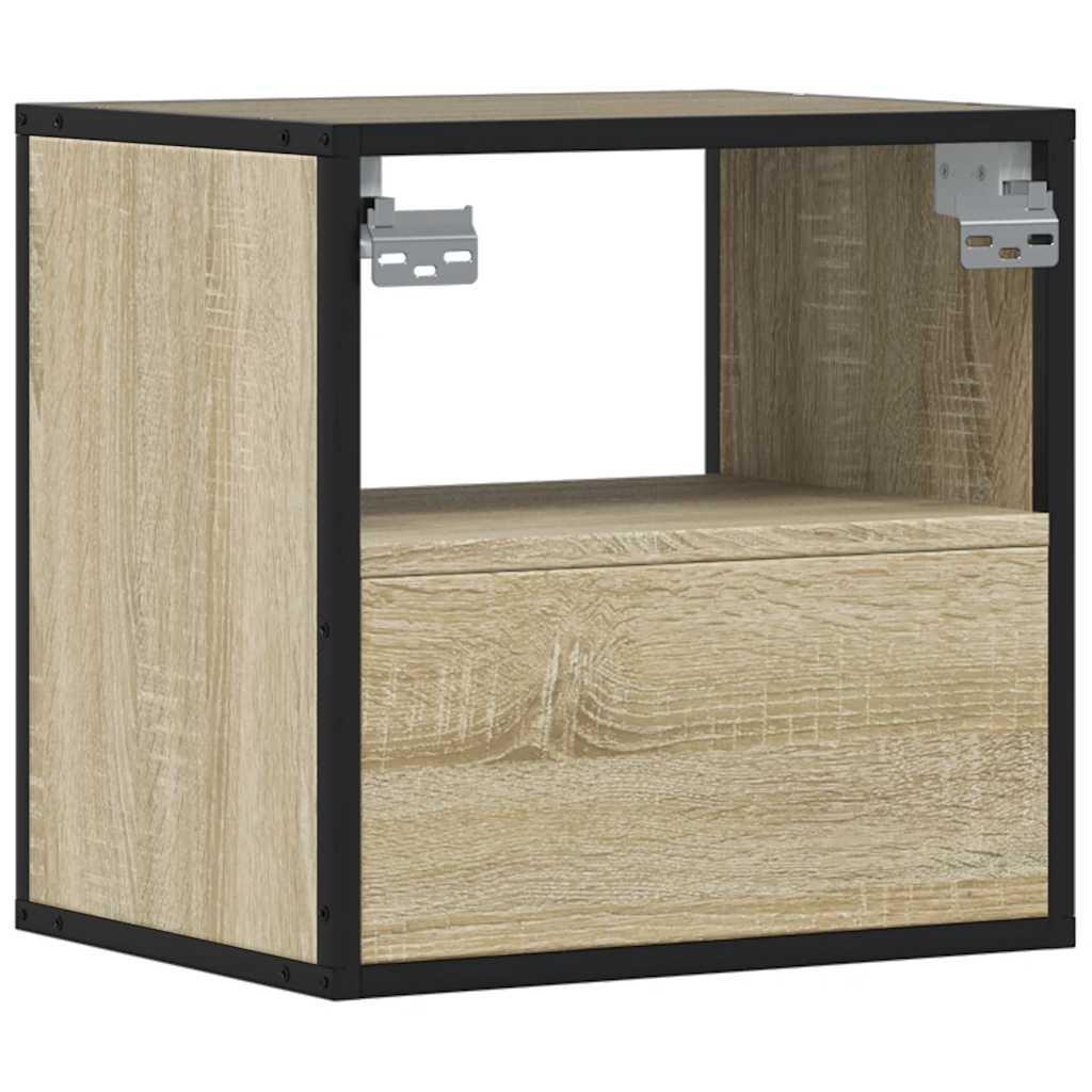 Væghængt sengebord 40x31x39,5 cm sonoma-eg