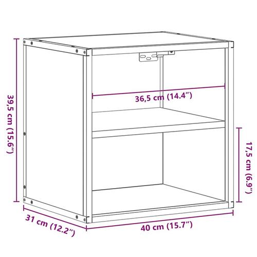 Væghængt sengebord 40x31x39,5 cm sonoma-eg