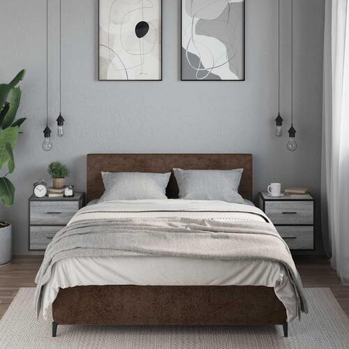 Væghængte sengeborde 2 stk. 40x31x39,5 cm grå sonoma-eg