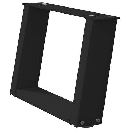 Sofabordben U-formet 2 stk. 40x(30-31) cm stål sort