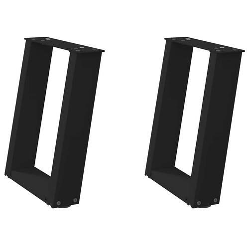 Sofabordben U-formet 2 stk. 28x(42-43) cm stål sort