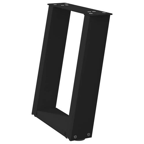 Sofabordben U-formet 2 stk. 28x(42-43) cm stål sort