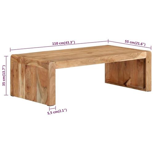 Sofabord 110x55x35 cm massivt akacietræ