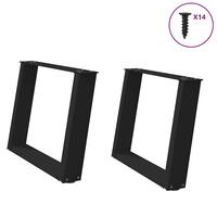 Sofabordben U-formet 2 stk. 60x(42-43) cm stål sort