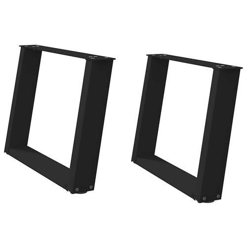 Sofabordben U-formet 2 stk. 60x(42-43) cm stål sort