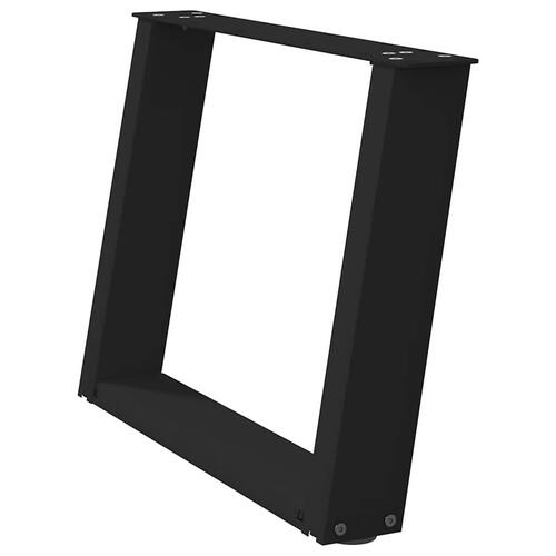 Sofabordben U-formet 2 stk. 60x(42-43) cm stål sort