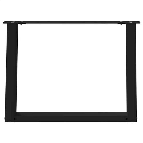 Sofabordben U-formet 2 stk. 60x(42-43) cm stål sort