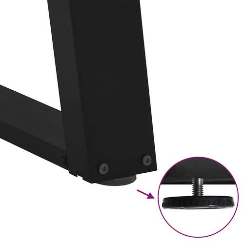 Sofabordben U-formet 2 stk. 60x(42-43) cm stål sort