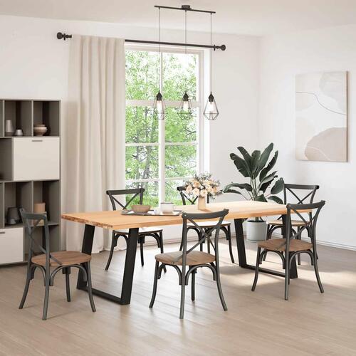 Spisebordsben U-formet 2 stk. 100x(72-73) cm stål sort
