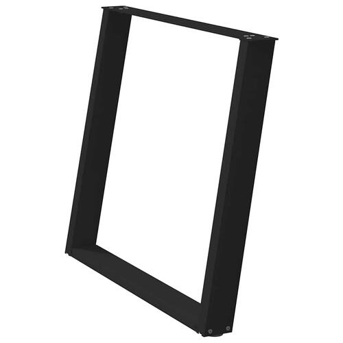 Spisebordsben U-formet 2 stk. 100x(72-73) cm stål sort