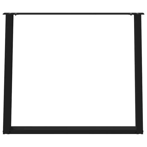 Spisebordsben U-formet 2 stk. 100x(72-73) cm stål sort