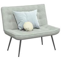 Bænk 110x74x84 cm velour lysegrå