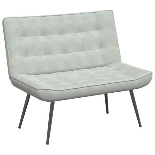 Bænk 110x74x84 cm velour lysegrå