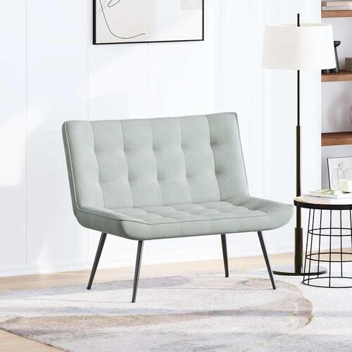 Bænk 110x74x84 cm velour lysegrå