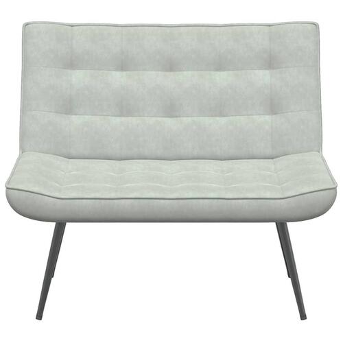 Bænk 110x74x84 cm velour lysegrå