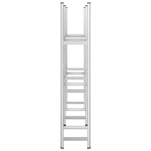 3-lags dækhylder 2 stk. 110x40x200 cm stål sølvfarvet