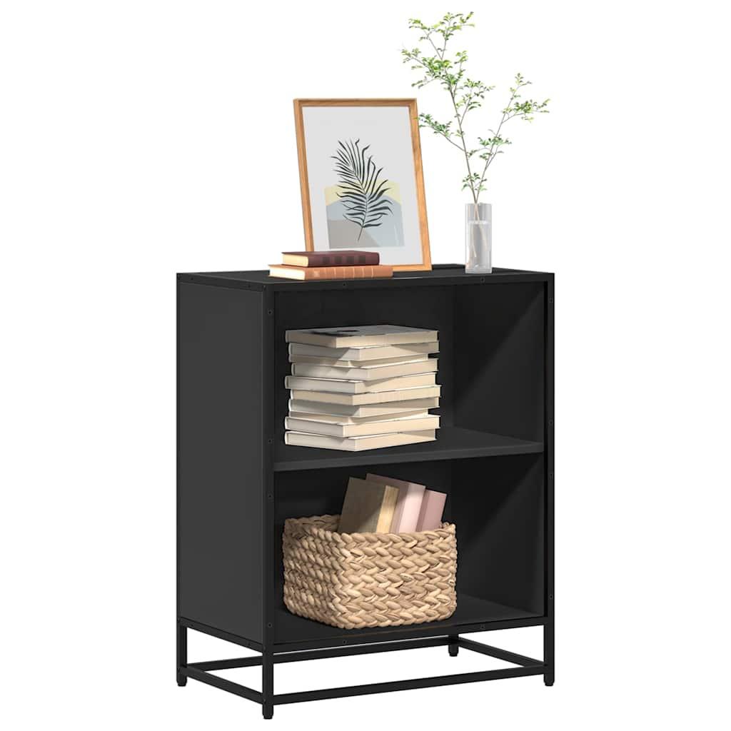 Bogreol 60x35x76 cm konstrueret træ sort