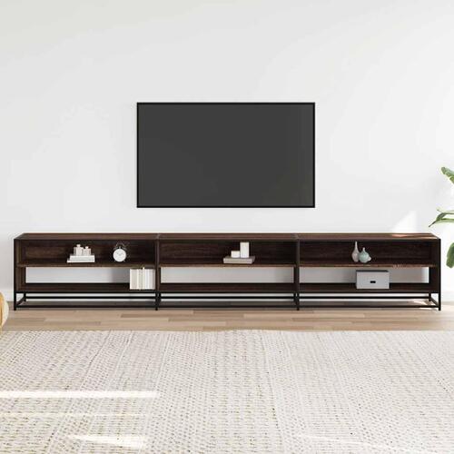 Tv-bord 270x40x46 cm konstrueret træ brun egetræsfarve