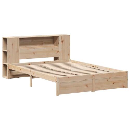 Seng med reol uden madras 140x190 cm massivt fyrretræ