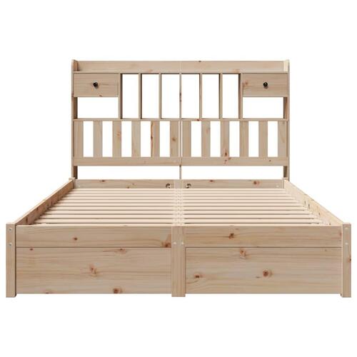 Seng med reol uden madras 140x190 cm massivt fyrretræ