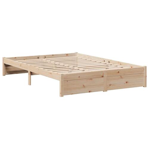 Seng med reol uden madras 140x190 cm massivt fyrretræ