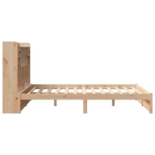 Seng med reol uden madras 140x190 cm massivt fyrretræ