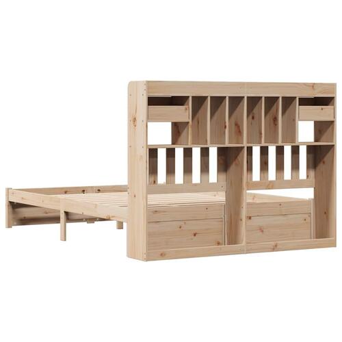 Seng med reol uden madras 140x190 cm massivt fyrretræ