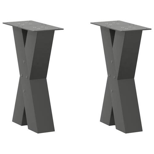 Sofabordben X-formet 2 stk 38x(42-43) cm stål antracitgrå