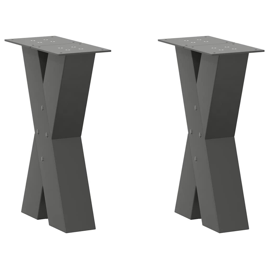 Sofabordben X-formet 2 stk 38x(42-43) cm stål antracitgrå