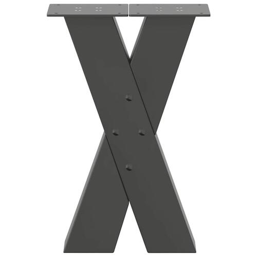 Sofabordben X-formet 2 stk 38x(42-43) cm stål antracitgrå