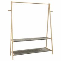 Tøjstativ med hylder 132x45,5x150,5 cm bambus