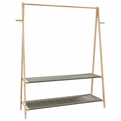 Tøjstativ med hylder 132x45,5x150,5 cm bambus