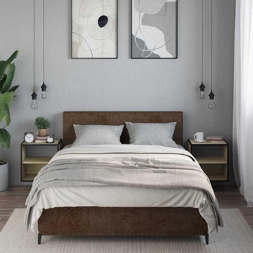 Væghængte sengeborde 2 stk. 40x31x39,5 cm sonoma-eg