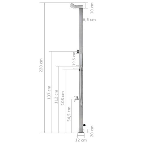 Havebruser 220 cm rustfrit stål
