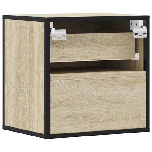 Væghængt sengebord 40x31x39,5 cm sonoma-eg